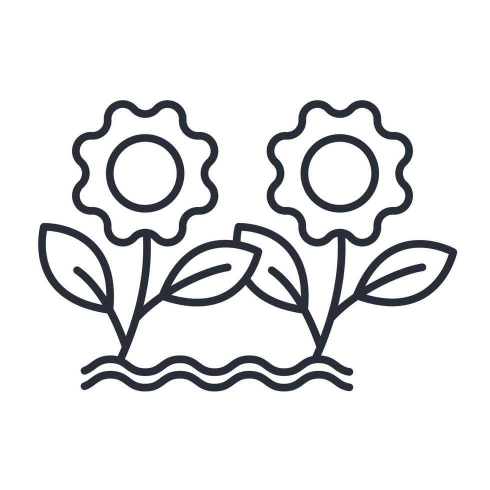 flower icon. .Editable stroke.linear style sign for use web design,logo.Symbol illustration. vector