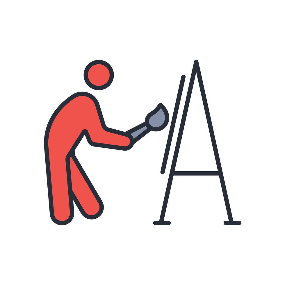 Paint icon. .Editable stroke.linear style sign for use web design,logo.Symbol illustration. vector