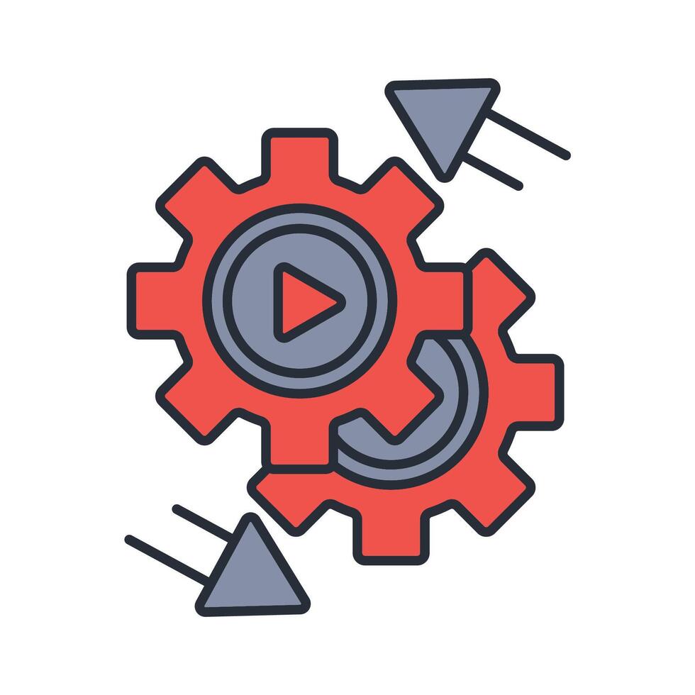 automation icon. .Editable stroke.linear style sign for use web design,logo.Symbol illustration. vector