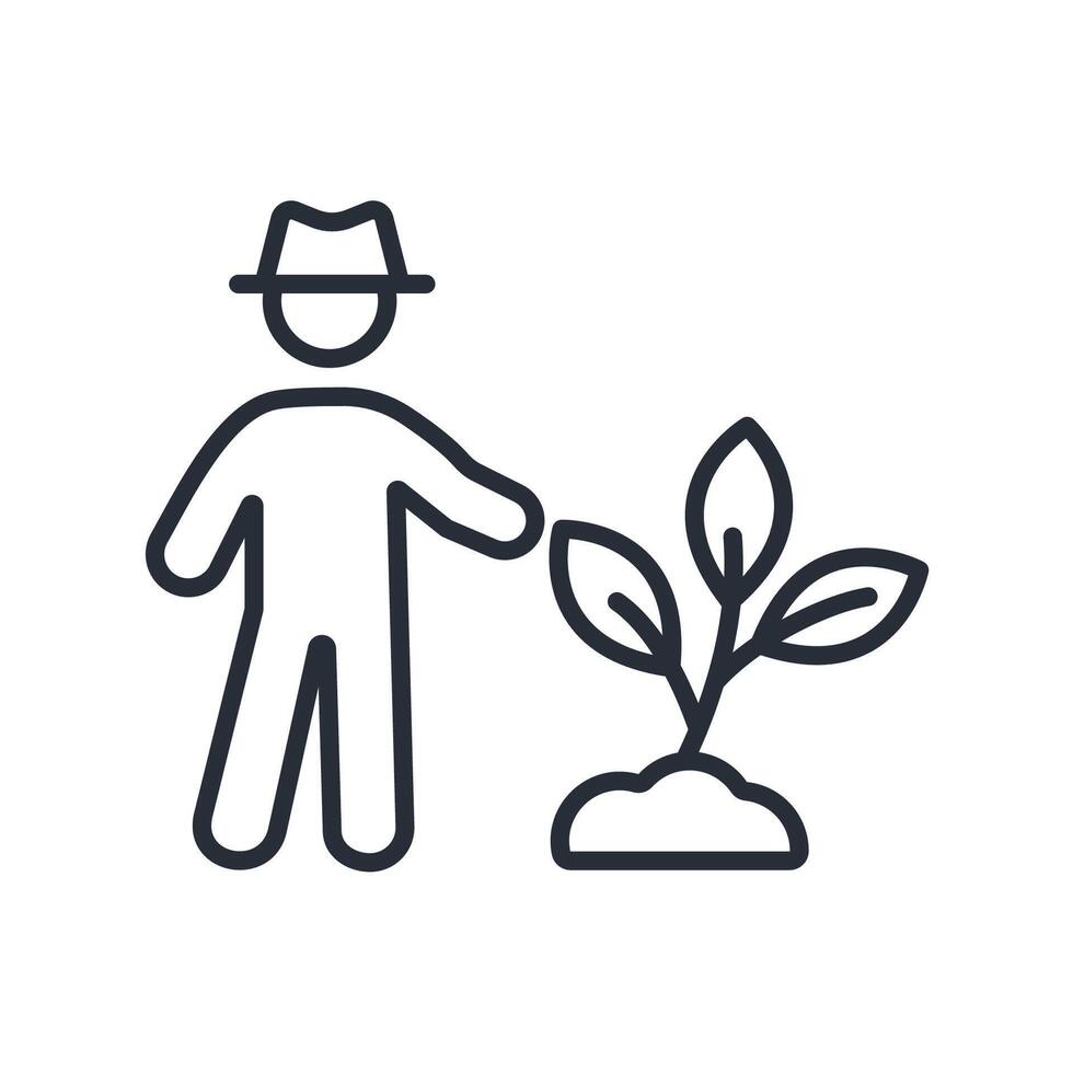 gardener icon. .Editable stroke.linear style sign for use web design,logo.Symbol illustration. vector