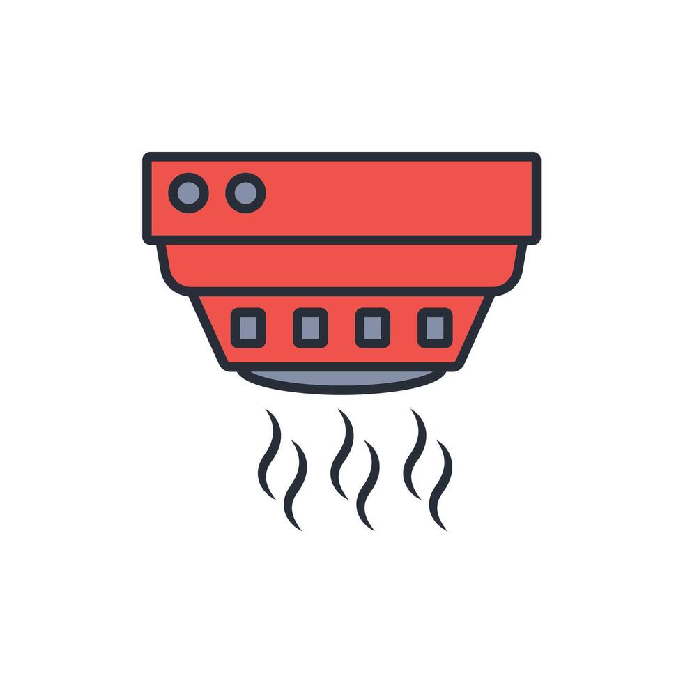 Smoke detector icon. .Editable stroke.linear style sign for use web design,logo.Symbol illustration. vector