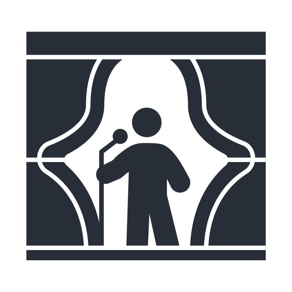 stand up comedy icon. .Editable stroke.linear style sign for use web design,logo.Symbol illustration. vector