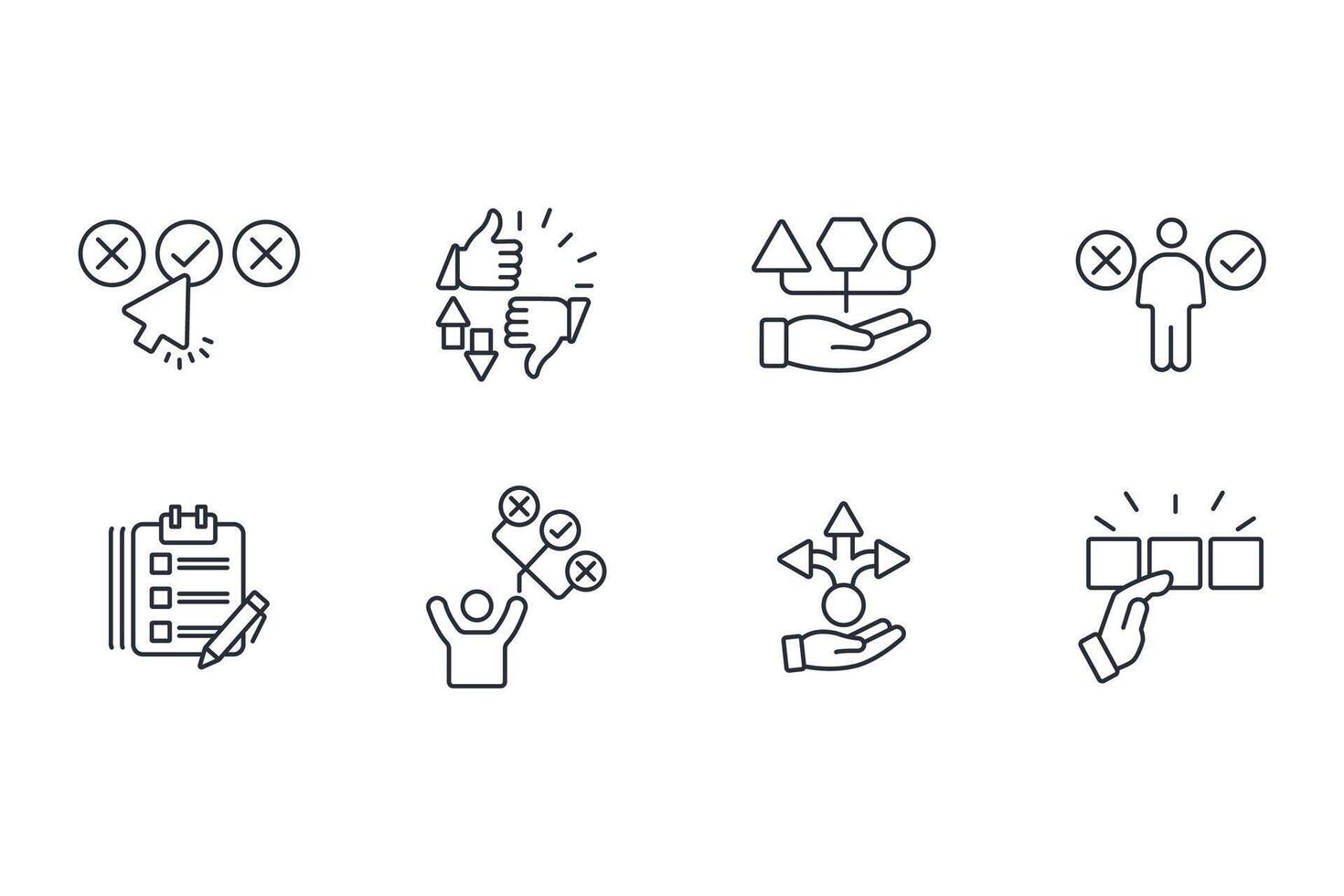 Choice icon set..Editable stroke.linear style sign for use web design,logo.Symbol illustration. vector