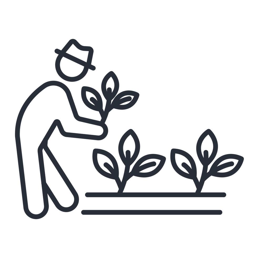 cultivation icon. .Editable stroke.linear style sign for use web design,logo.Symbol illustration. vector