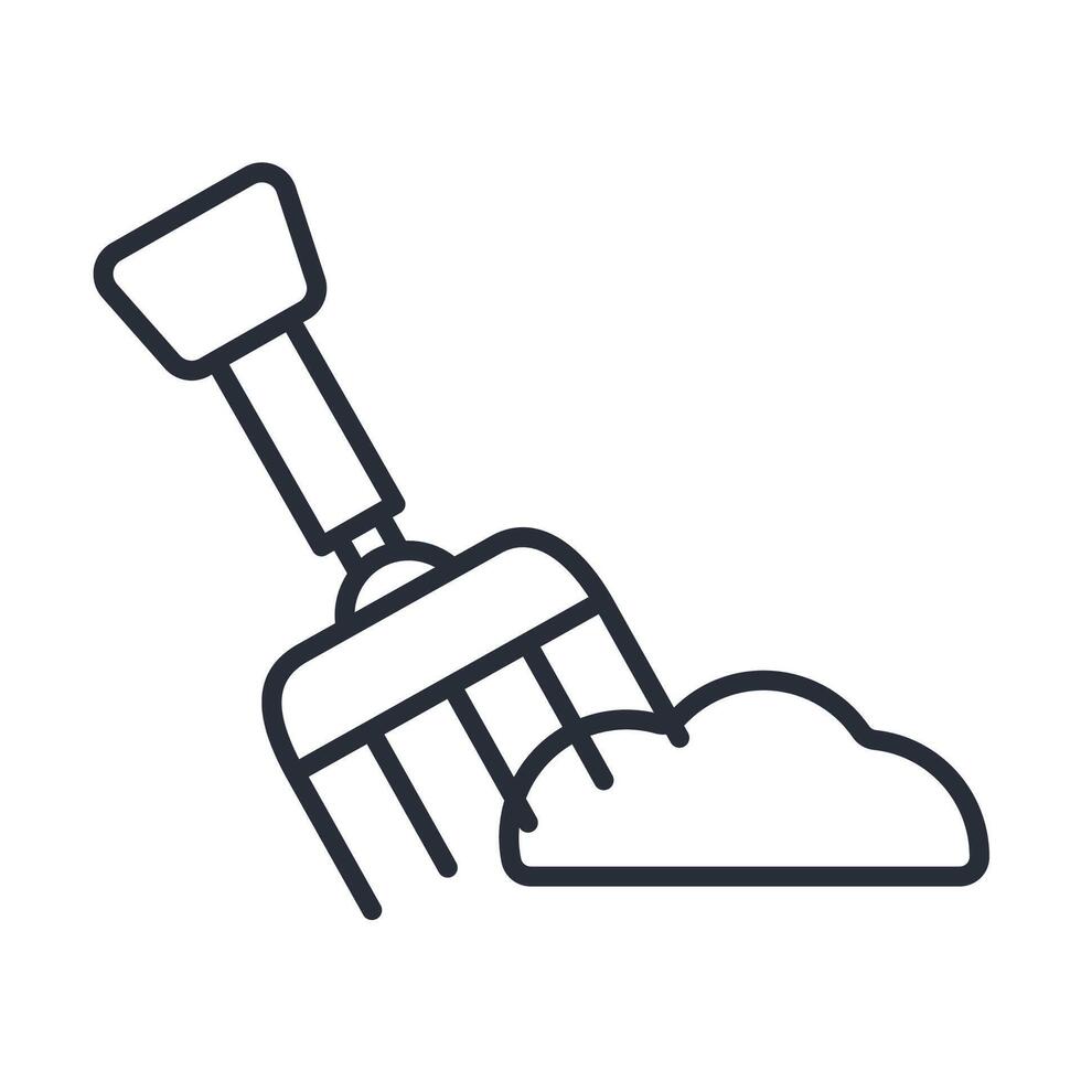 Rake icon. .Editable stroke.linear style sign for use web design,logo.Symbol illustration. vector