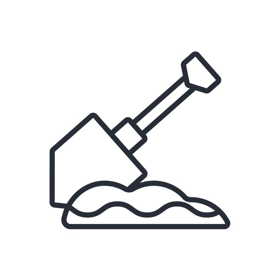 Shovel icon. .Editable stroke.linear style sign for use web design,logo.Symbol illustration. vector
