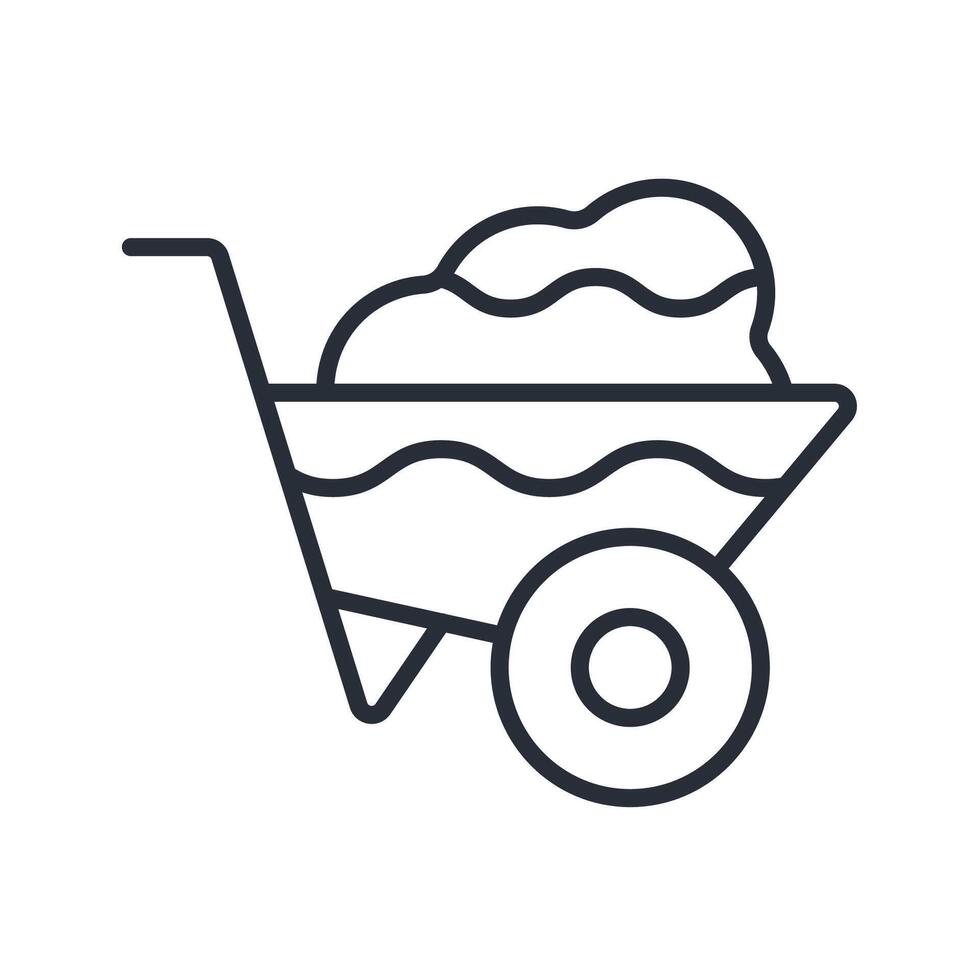 Wheelbarrow icon. .Editable stroke.linear style sign for use web design,logo.Symbol illustration. vector