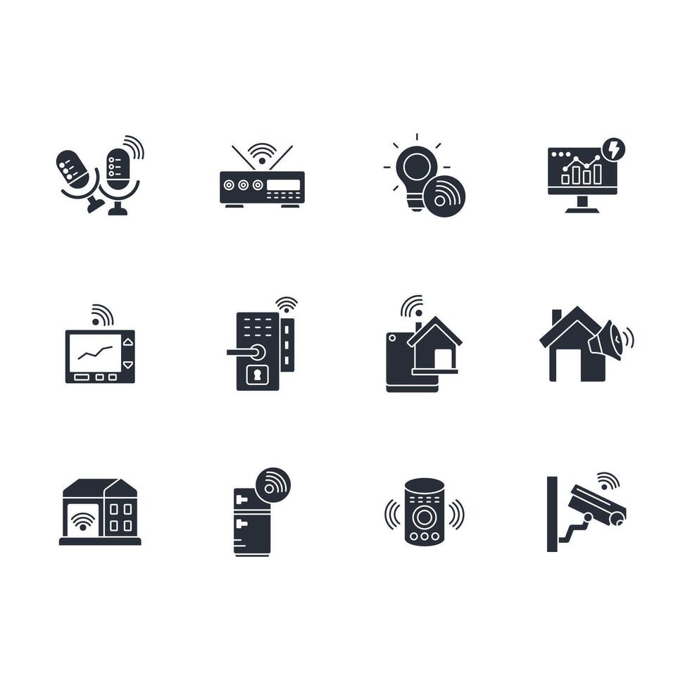 Home automation icon set..Editable stroke.linear style sign for use web design,logo.Symbol illustration. vector