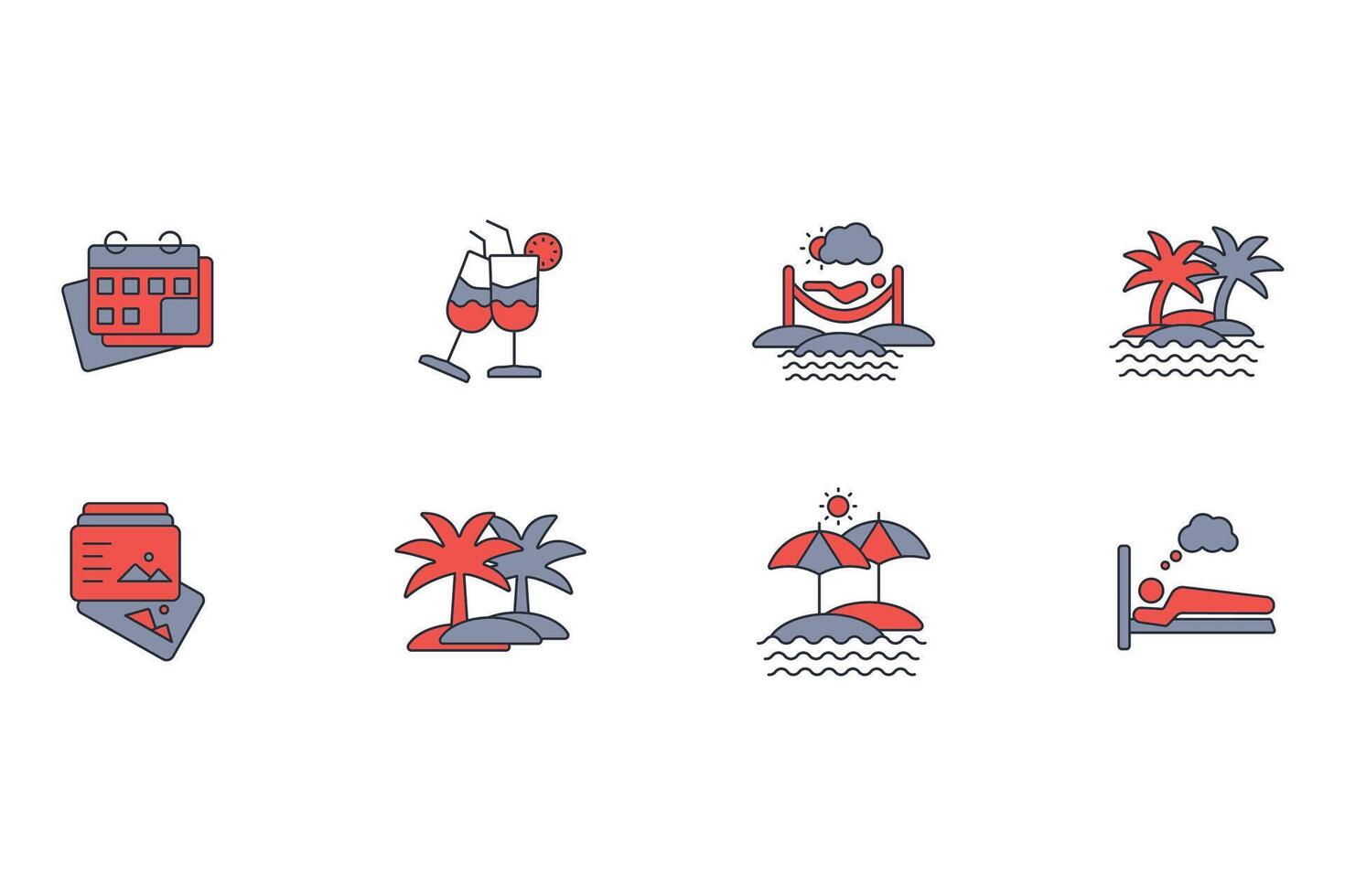 Holiday icon set..Editable stroke.linear style sign for use web design,logo.Symbol illustration. vector