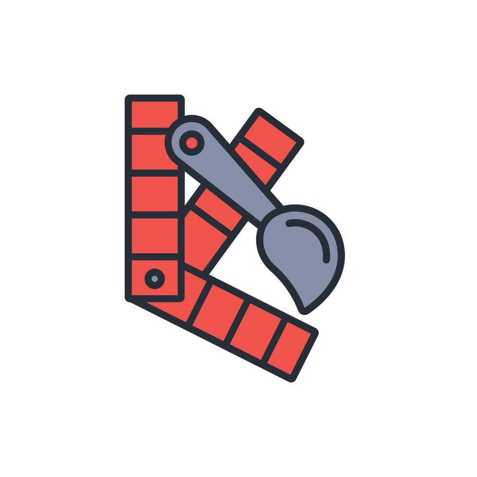 palette icon. .Editable stroke.linear style sign for use web design,logo.Symbol illustration. vector