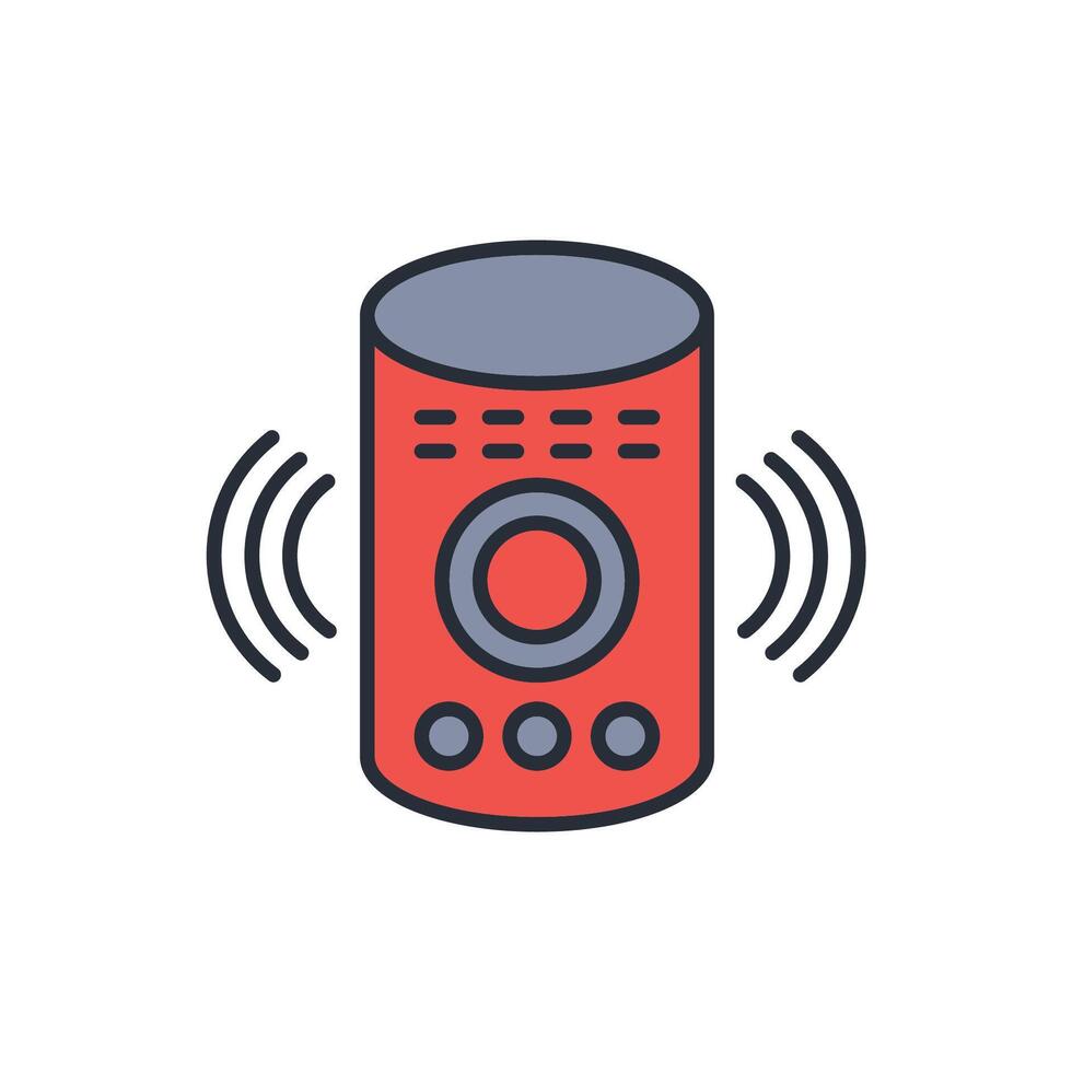 Smart speaker icon. .Editable stroke.linear style sign for use web design,logo.Symbol illustration. vector
