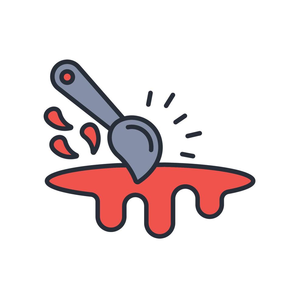 paint stain icon. .Editable stroke.linear style sign for use web design,logo.Symbol illustration. vector