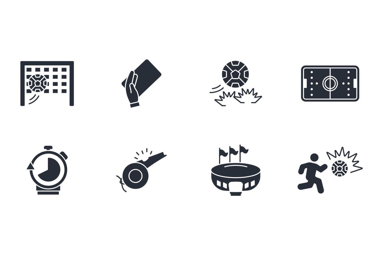 Football and soccer icon set..Editable stroke.linear style sign for use web design,logo.Symbol illustration. vector