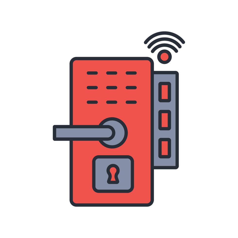 Smart lock icon. .Editable stroke.linear style sign for use web design,logo.Symbol illustration. vector