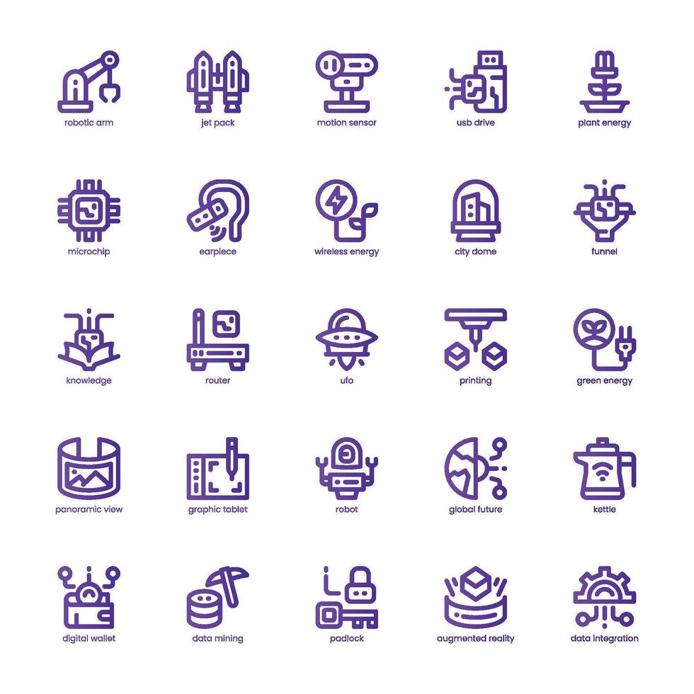 Innovation Icon pack for your website, mobile, presentation, and logo design. Innovation Icon basic line gradient design. graphics illustration and editable stroke. vector