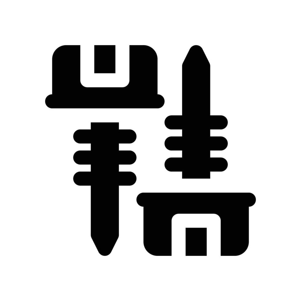 screw icon. glyph icon for your website, mobile, presentation, and logo design. vector