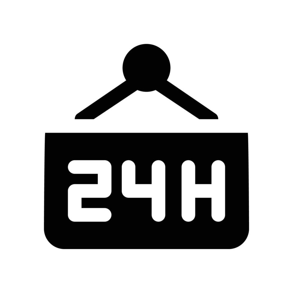 Open 24 Hours icon. glyph icon for your website, mobile, presentation, and logo design. vector