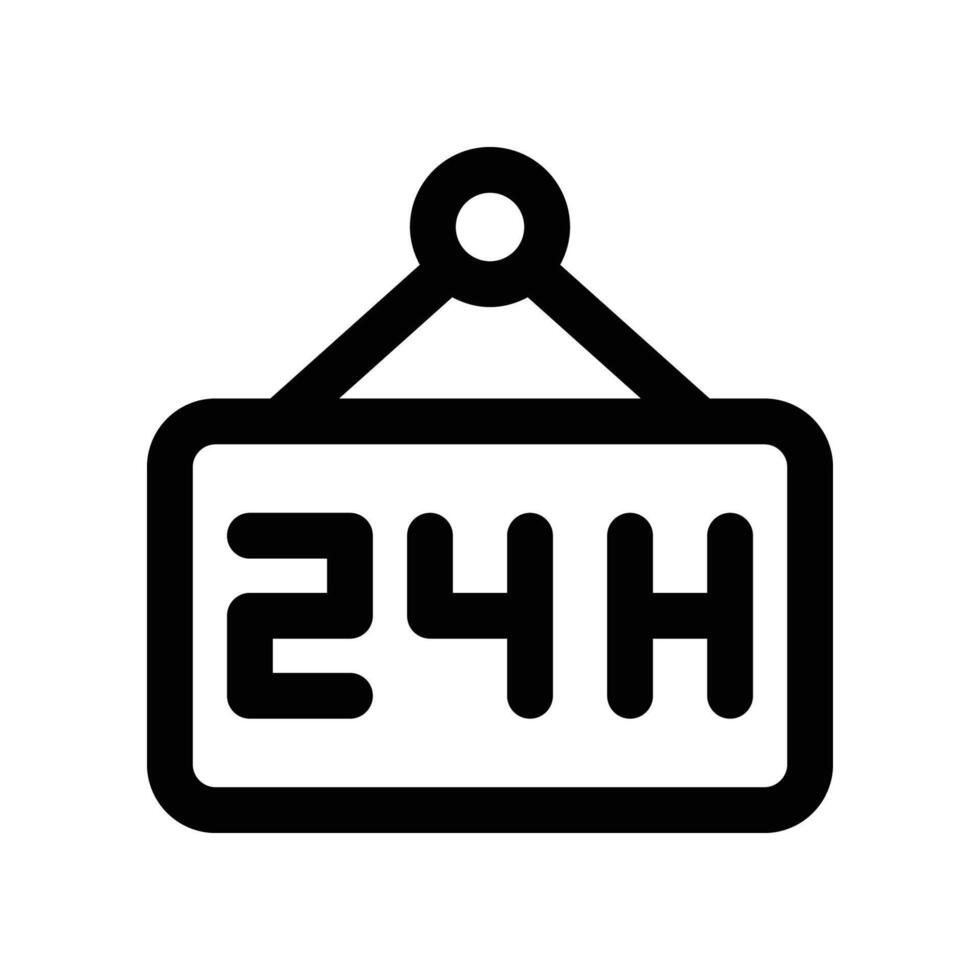 Open 24 Hours icon. line icon for your website, mobile, presentation, and logo design. vector