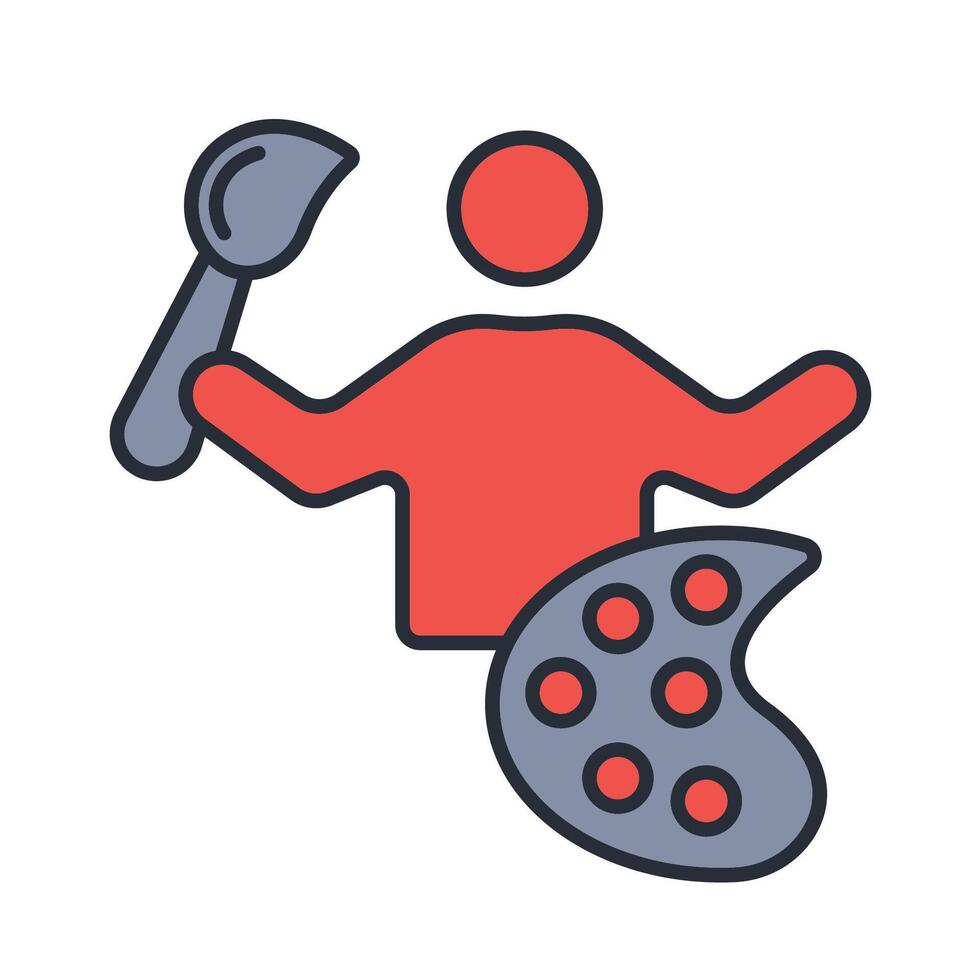 Painter icon. .Editable stroke.linear style sign for use web design,logo.Symbol illustration. vector