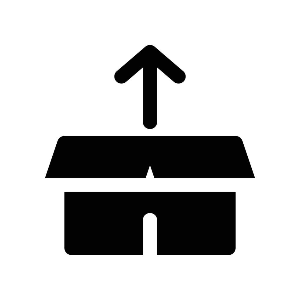 Open Box icon. glyph icon for your website, mobile, presentation, and logo design. vector