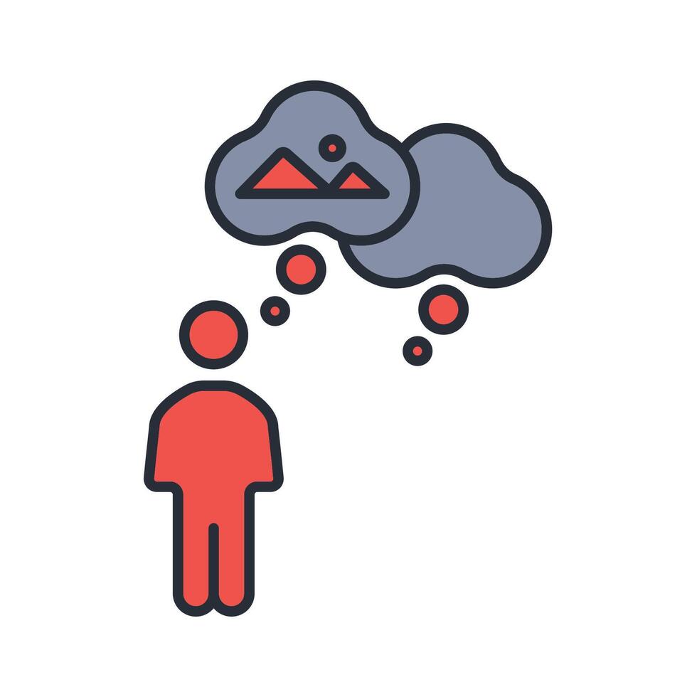 imagination icon. .Editable stroke.linear style sign for use web design,logo.Symbol illustration. vector