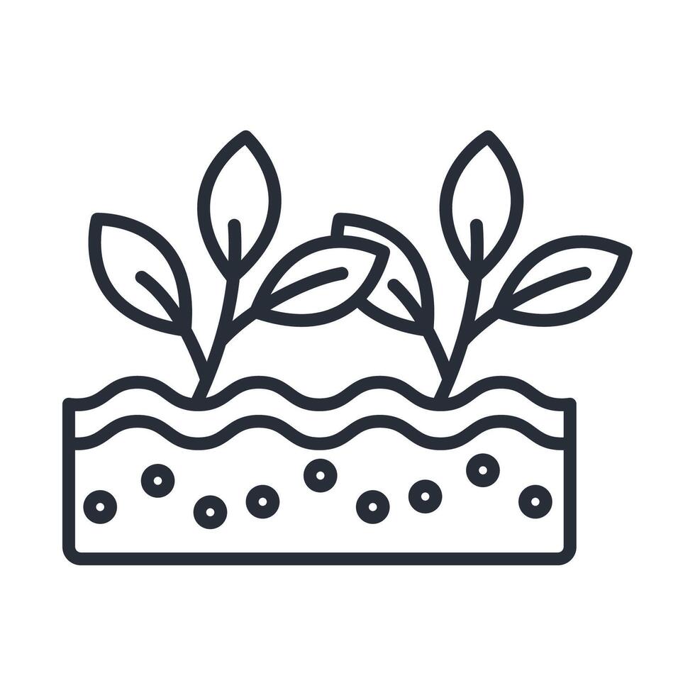 Soil icon. .Editable stroke.linear style sign for use web design,logo.Symbol illustration. vector