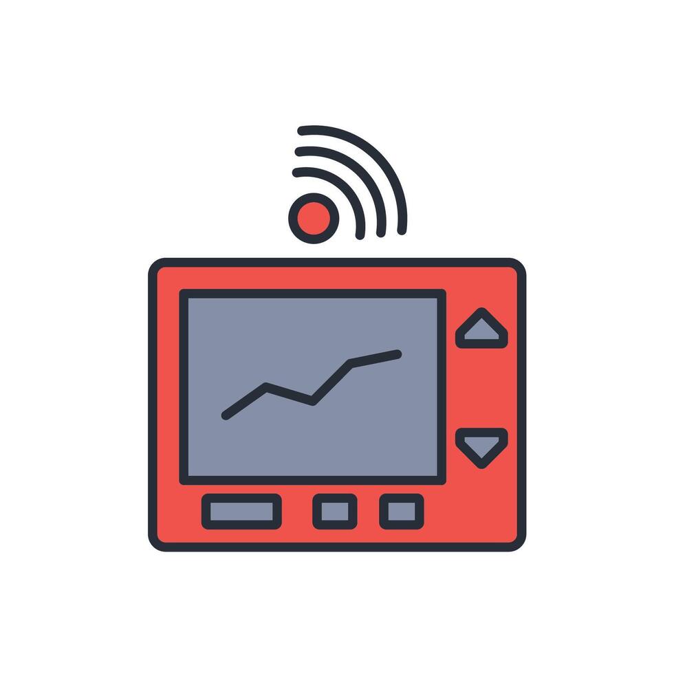Smart Thermostat icon. .Editable stroke.linear style sign for use web design,logo.Symbol illustration. vector