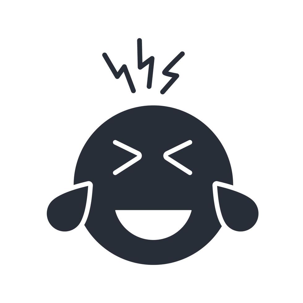 Laughing icon. .Editable stroke.linear style sign for use web design,logo.Symbol illustration. vector