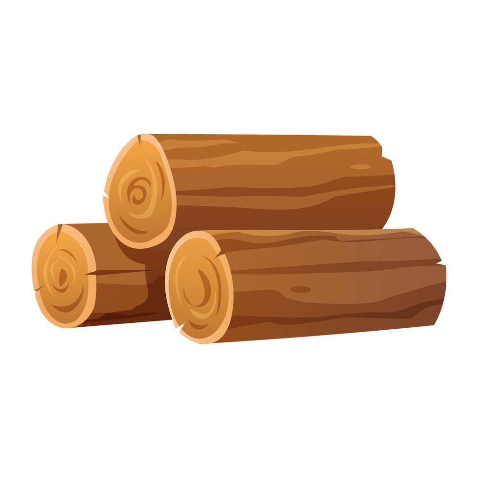 Pile of firewood isolated on a white background. vector