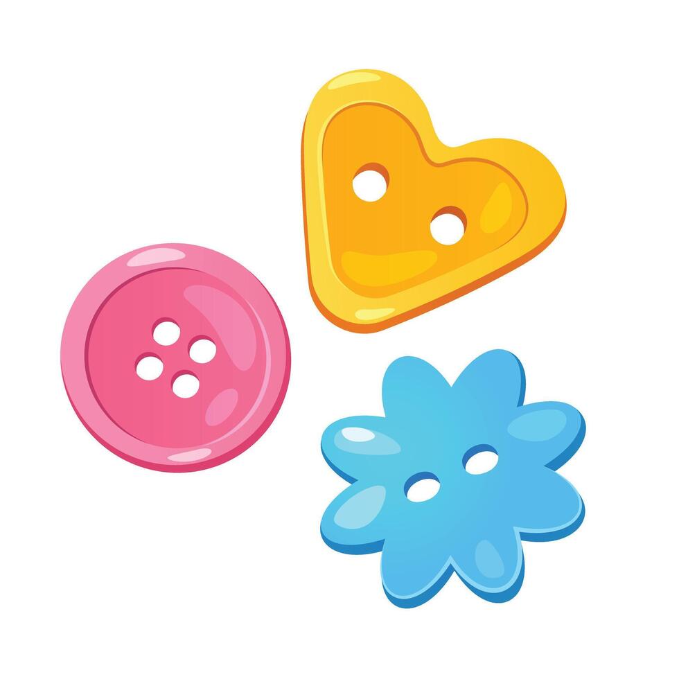 Set of button in different shapes isolated on a white background. vector