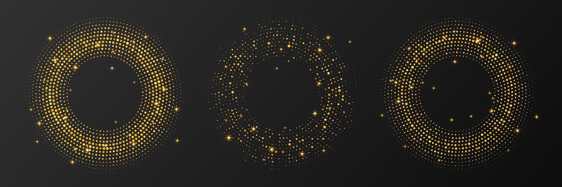 Abstract gold glowing halftone dotted background vector