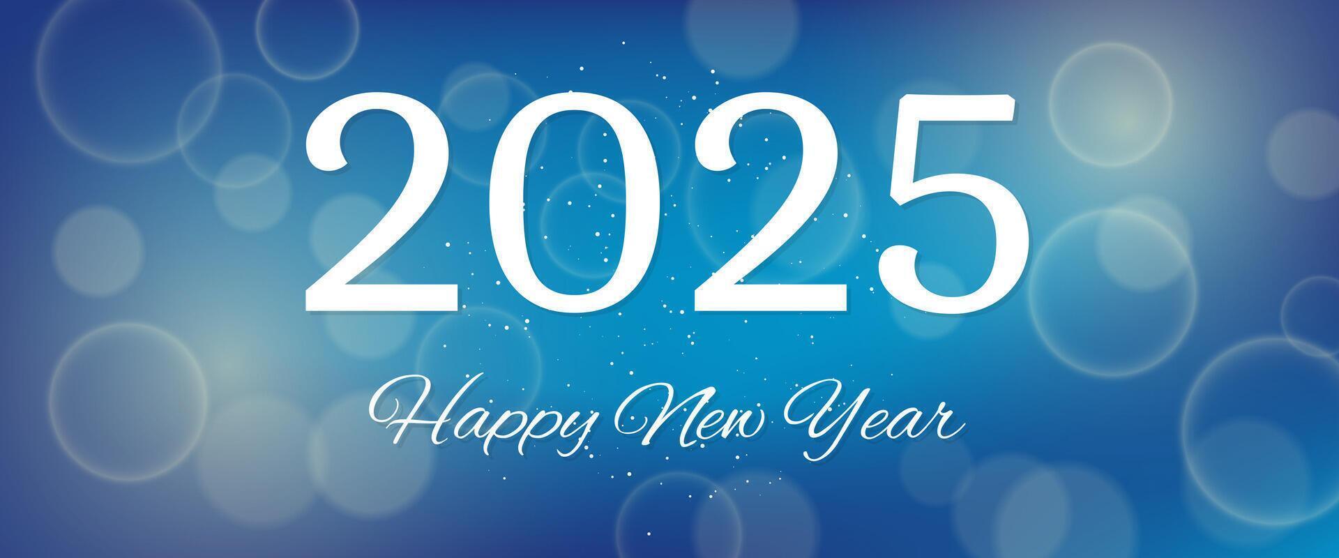 Happy new year 2025 inscription on blurred background vector