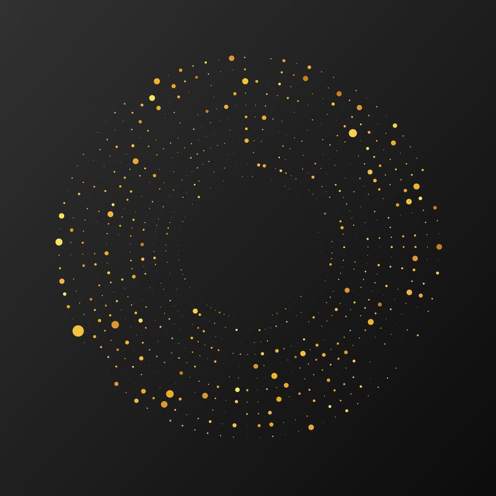 Abstract gold glowing halftone dotted background vector