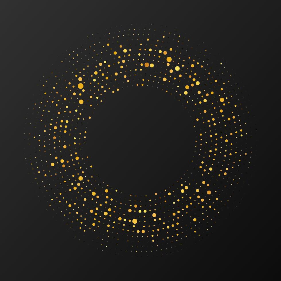 Abstract gold glowing halftone dotted background vector