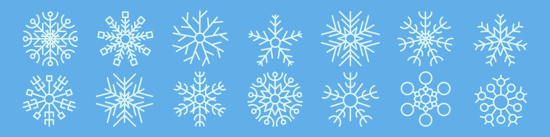 Snowflakes winter collection vector