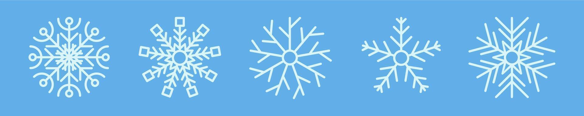 Snowflakes winter collection vector