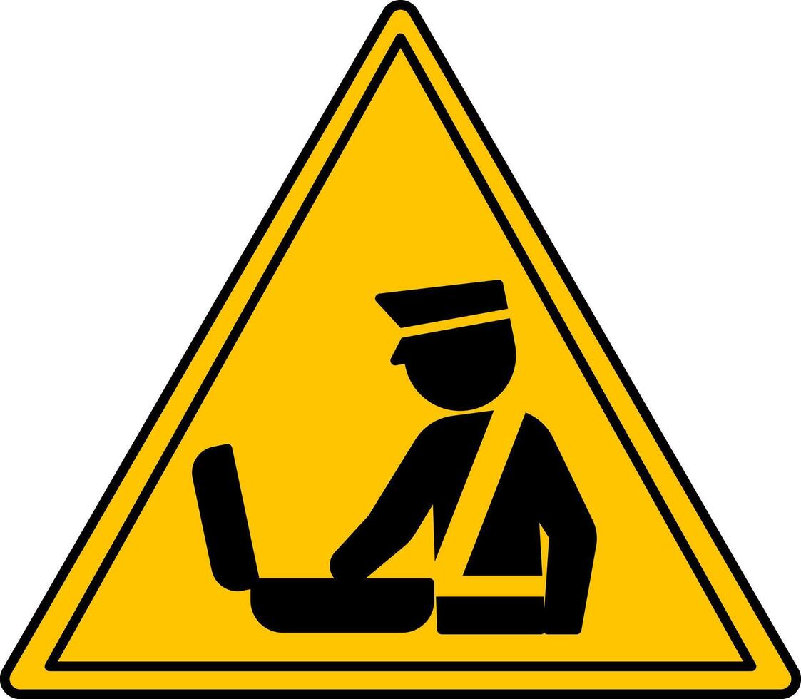 Yellow Customs Control Sign. Illustration. Customs Officer Inspecting Suitcase. Baggage Check vector