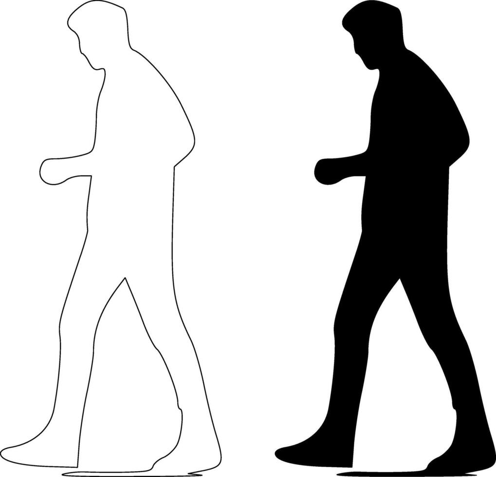 Silhouette of a Guy Walking vector
