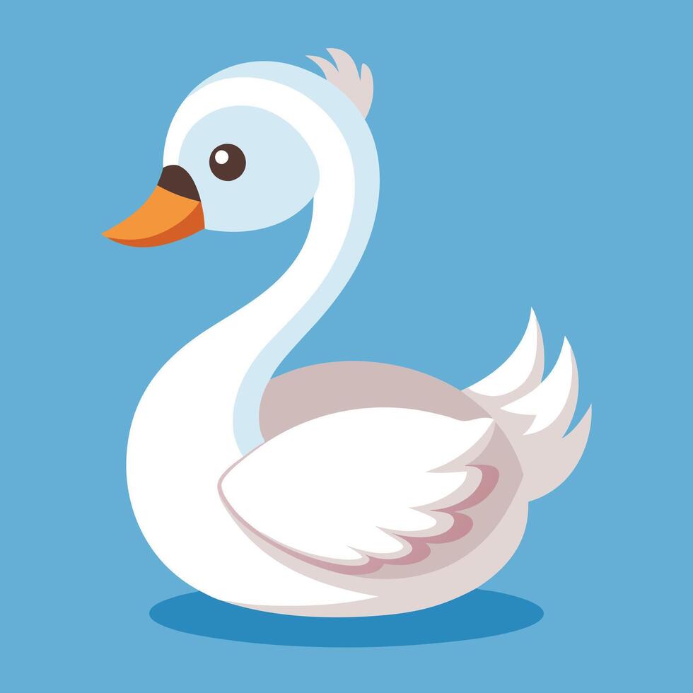 A white duck on a blue background vector