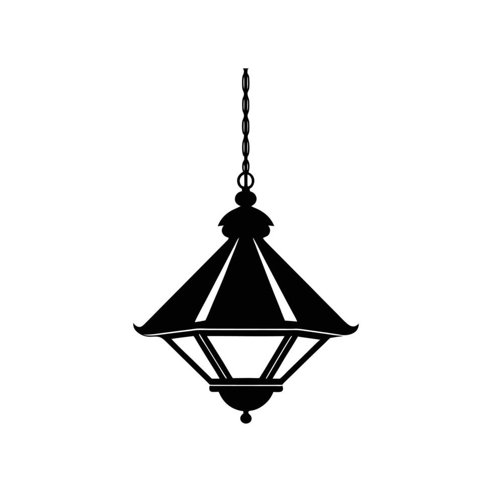 Hanging lamp silhouette Style background Design Template vector