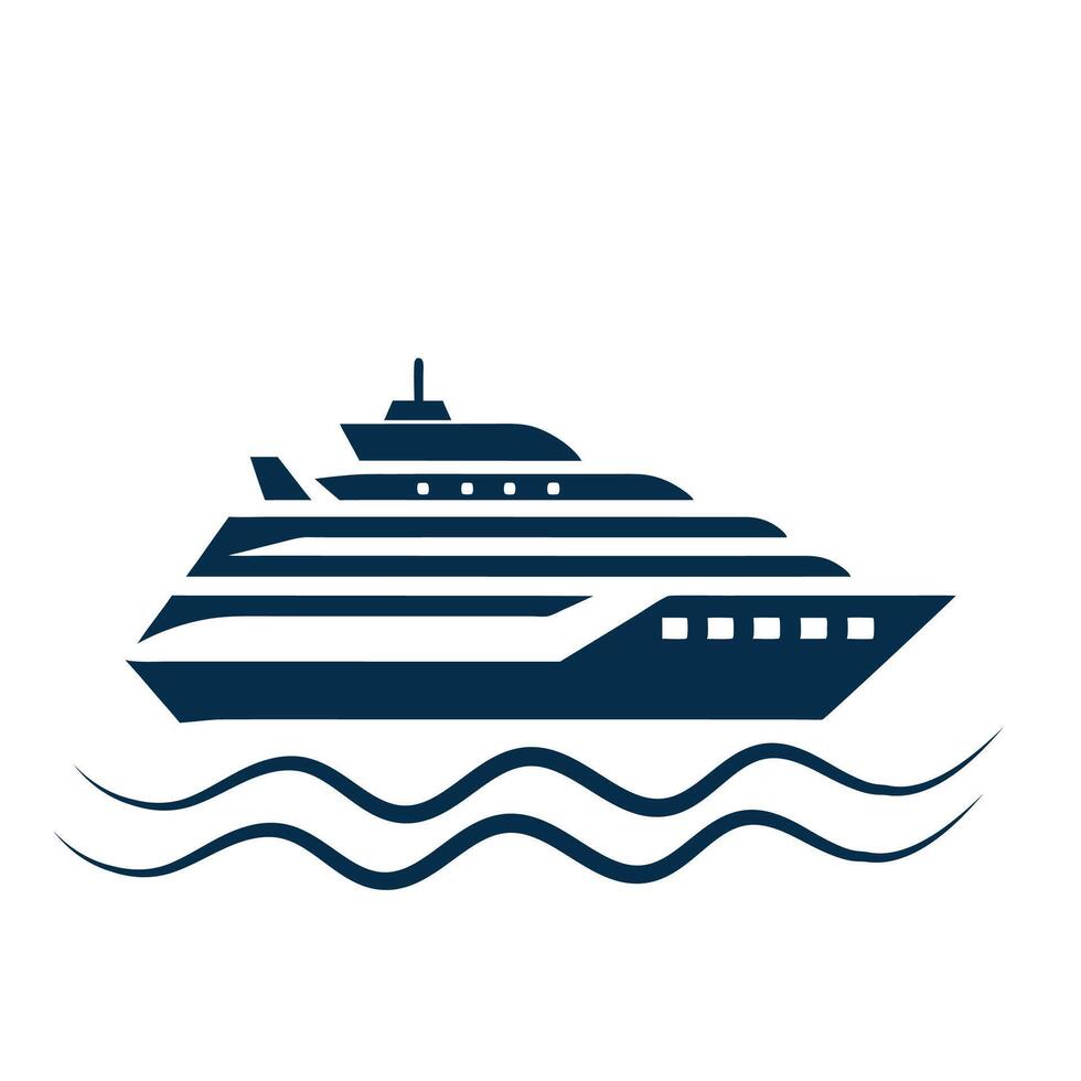 Ship silhouette Style with white vector