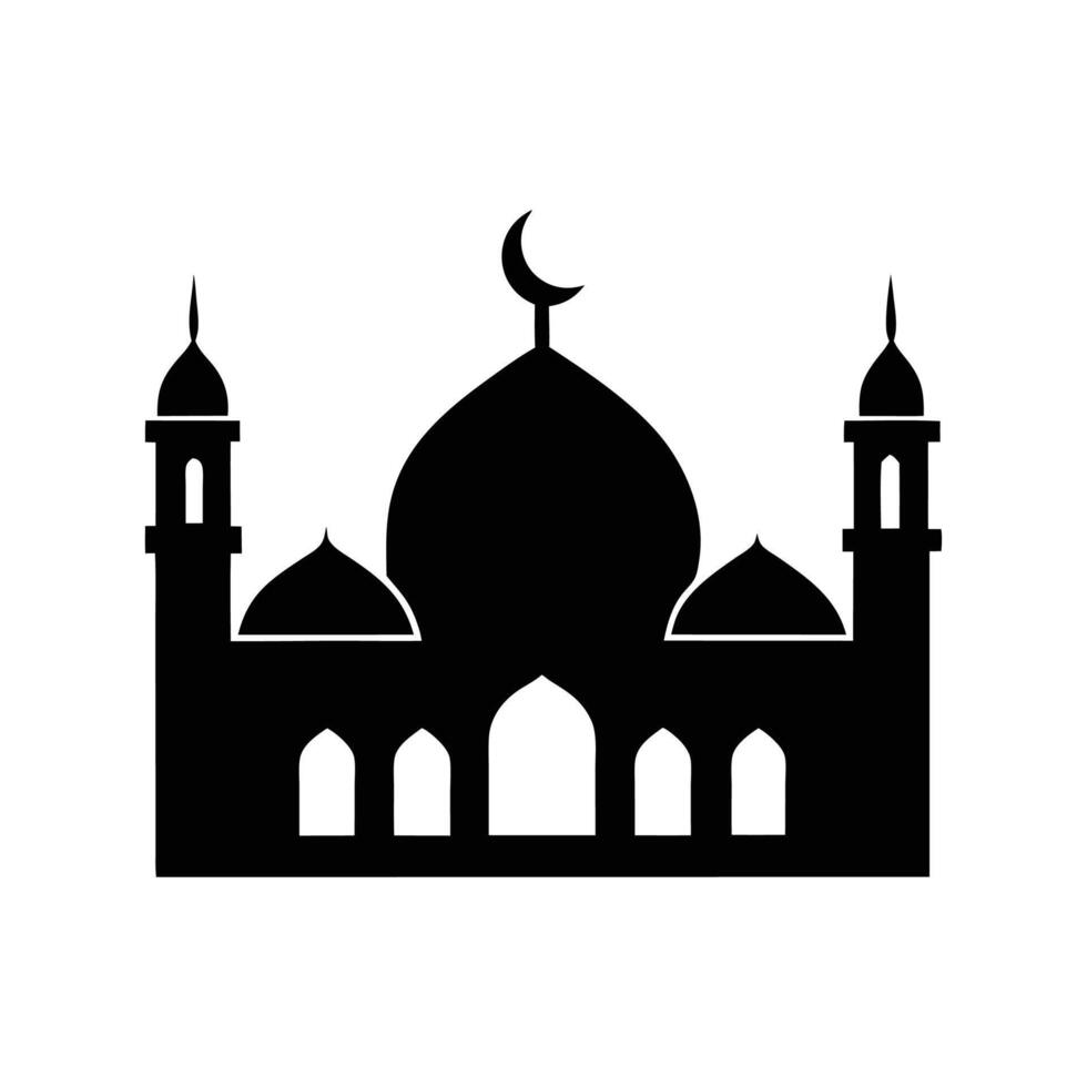 Mosque silhouette New Style with white vector