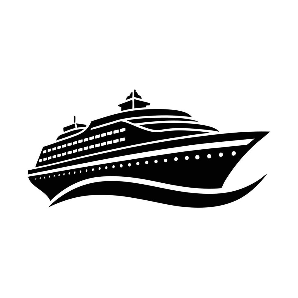 Ship silhouette white background Design Template vector