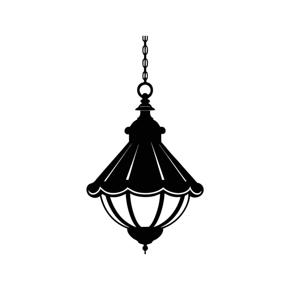 Hanging lamp silhouette Style with white background Template vector