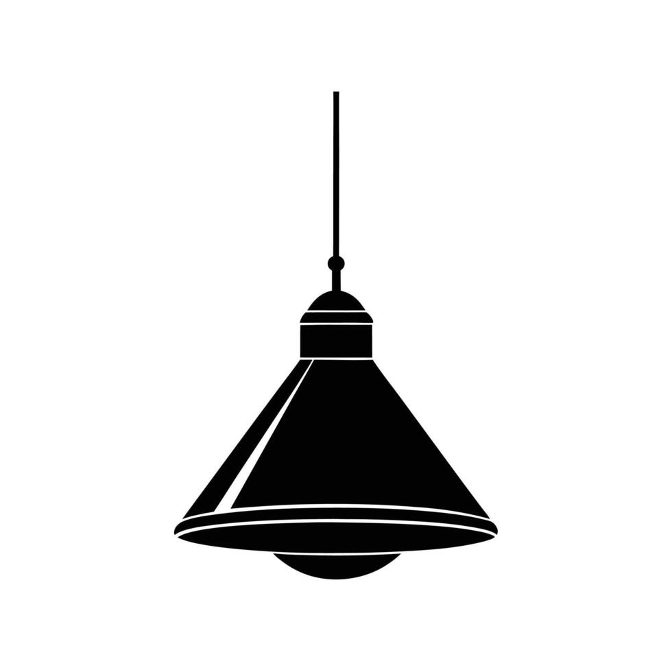 Hanging lamp silhouette Style with white Design Template vector