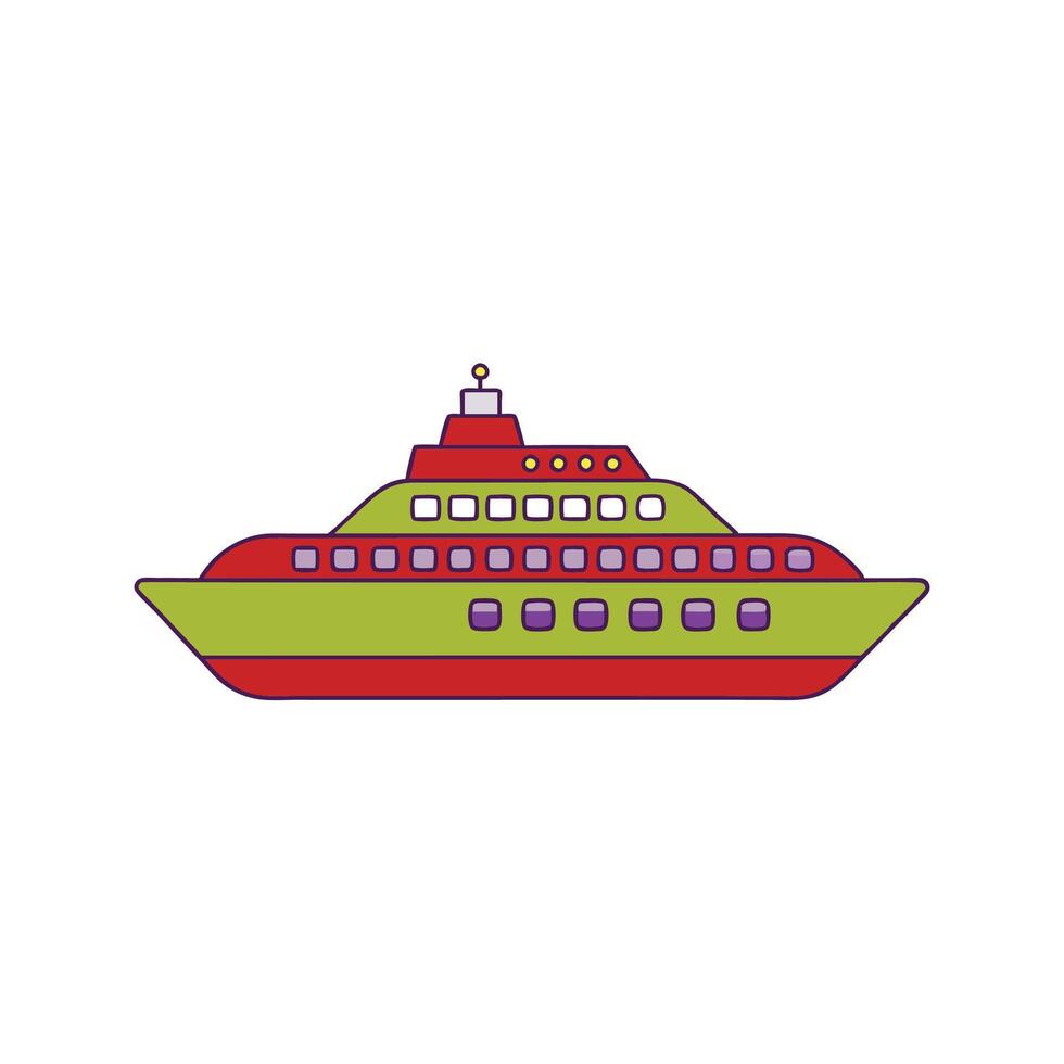 Ship silhouette Style white background Design Template vector