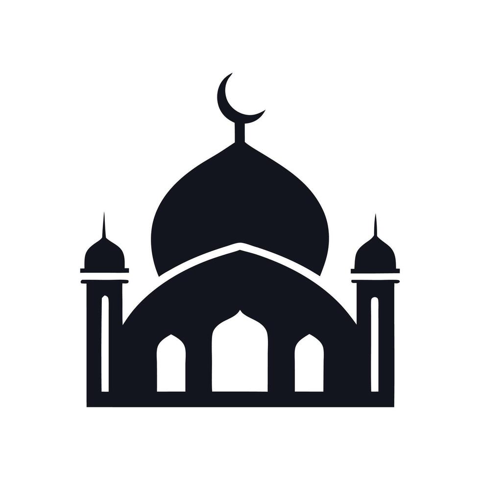 Mosque silhouette Style with white vector