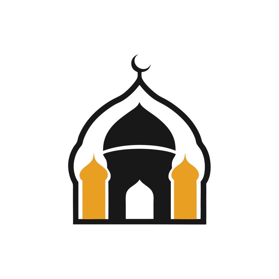 Mosque silhouette Style with white background vector