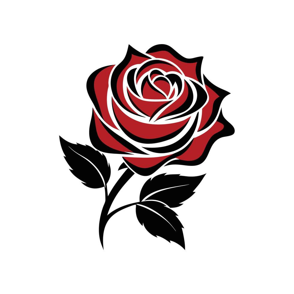 Rose Flower silhouette Style vector
