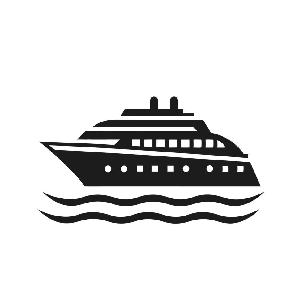 Ship silhouette Style with white background vector